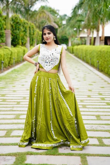 Mehendi green Bridal lehenga choli collection in Kerala